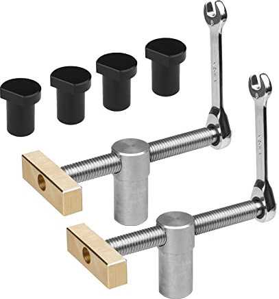 Table Workbench Auxiliary Tool with 4pcs Bench Dogs, Desktop Fast Fixed Clip Clamp Brass Fixture Vise, DIY Positioning Bench Baffle Plate (19mm,Black)