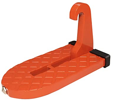 Türstufe Auto Türstufe Klappbar Autotür Klappleiter mit Sicherheitshammerkopf Einfach auf Autodach und Dachgepäckträger, universelle Türstufe Pedal (Orange)