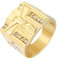 Aotiwe Schmuck Herren, Ehering Vintage Jesu Kreuz Gold mit Weiß Runden Zirkonia Edelstahl Größe 67 (21.3)