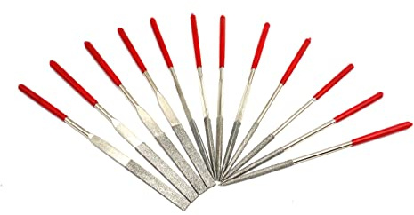 daier Lot de 12 limes diamantées - Grain 150 - Mini lime diamant - Outils fins pour verre, travaux manuels et nettoyage - Impression 3D
