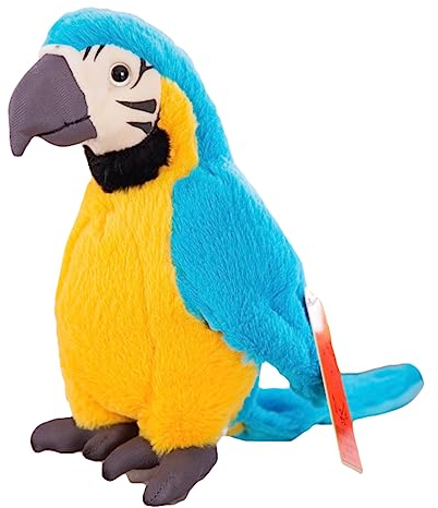Trayosin Plüschtier Papagei Stofftier, Kawaii Papagei Plüsch, Realistisch Kuscheltier, Plüschkissen Weiches Spielzeug Wurfkissen Schmusetier Geschenk für Kinder Mädchen Jungen,28cm (Blau)