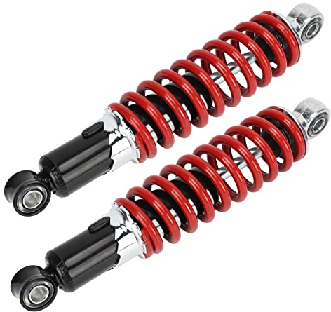 Tissting 1 Paar Motorrad Stoßdämpfer Hinten 250mm 1200 Lbs 10mm Loch Moped Federdämpfer Verstellbarer Dämpfung Dämpfer für 50 – 125 cc Go Karts, Dirt Pit Bike, ATV