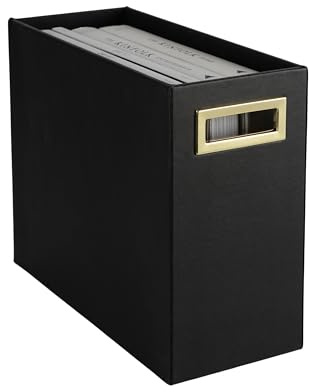 BLU MONACO Zeitschriftenkorb aus schwarzem Leder mit goldfarbenen Griffen, Zeitschriftenständer und Zeitungsständer, moderner Organizer für Badezimmer und Zuhause