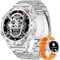 LIGE Militärische Smartwatch Herren mit Telefonfunktion,1.39'' HD Touchscreen Smart Watch Herren mit 100 Sportmodi Fitnessuhr mit Herzfrequenz Schlafmonitor SpO2 Schrittzähler, 5ATM Wasserdicht,Silber