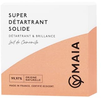 MAIA - Détartrant Naturel Solide MAIA 150 g - Lait de camomille - Mousse, nettoie et dégraisse - 99,97% d’ingrédients d’origine naturelle - Parfum Sans Allergies - Nettoyage Écologique
