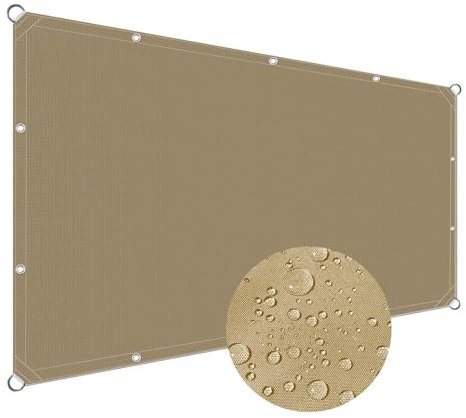 Voile d'ombrage Toile 0.75x3.5m, Opaque UV RéSistant Écran de Balcon Serres Pergola sur Mesure pour Extérieur, Jardin et Cour - Kaki