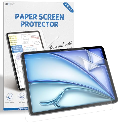 Effetto Carta Pellicola Protettiva per iPad Air 11 pollici M2 2024 M3 2025, Pellicola di Carta PET Opaca per Scrive e Disegna, Antiriflesso Anti-impronta, Compatibile con Apple Pencil (2 Pezzi)