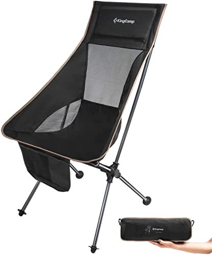 Ultraleichter, kompakter Camping-Klappstuhl mit hoher Rückenlehne und Kopfstützenunterstützung, bis zu 150 kg/120 kg langlebig (Farbe: 2 Packungen – 66 x 59 x 44/96 cm) (2 Packungen 66 x 59 x 44/