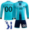 3-Teilig Set Generisch Hause/Auswärts Langärmeliges Fußball Trikots Shorts Socken Set für Kinder/Erwachsene, Langarm Fussball Jersey Trainingsanzug für Junge Herren L22
