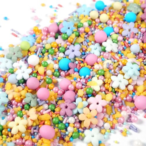 Streuselheld Flower Power 40g Streusel zum Dekorieren und Verzieren von Gebäck aller Art wie Torten Kuchen Keksen Zuckerstreusel