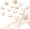 VURYAPI 15 Pièces Bague pied femme orteil bague orteil acier inoxydable bague de pied femme bague pied bague orteil bague pieds femme bague de pied bague phalange(or)