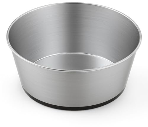 WROSWT 304 Stainless Steel Dog Bowls, Anti Rust Metal & Non Slip Rubber Base, Heavy Duty Large Feeding Dishes, Food Grade BPA Free, Food and Water Bowl for Large Dogs (64oz, 8cup),1 Pack