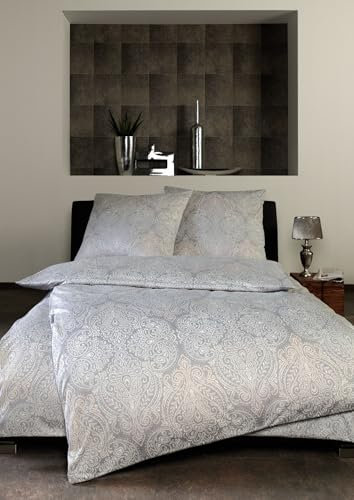 ESTELLA Mako Jersey Bettwäsche 135x200 Elias Silber Ornamente 6422-820