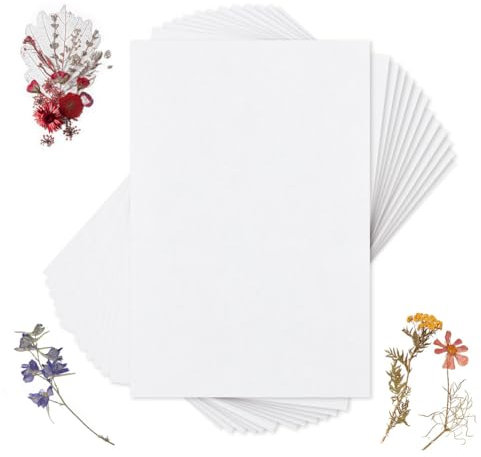 OLYCRAFT 50 Stück Löschpapier Für Blumenpresse 30x20cm Blumenpresspapier Löschpapier Hochwertiges Löschpapier Aus Naturfasern Für Blumenpresskunst 0.4mm Dick