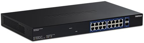 TRENDnet 18-Port Multi-Gig Web Smart Switch, TEG-3182WS | 16 x 2,5 GB Ports, 2 x 10 GB SFP+-Ports, NDAA TAA-konform, lebenslanger Schutz, Remote-Cloud-Management