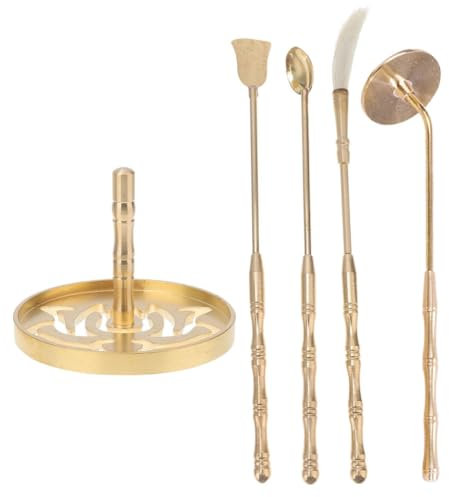 PRETYZOOM 1 Satz Weihrauch-Modell Räucherformen Räucherschaufel Ziegelzange Pulver-weihrauch-kit Chinesisches Weihrauchbrenner-Set Weihrauchbrenner Halter Adlerholz Golden Kupfer