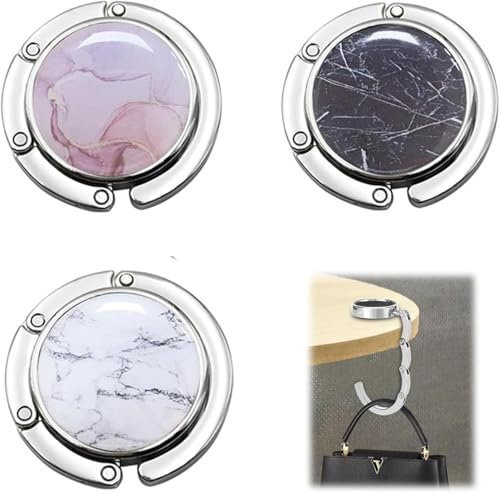LINYIJOY 3 Stück Taschenhalter für Tisch, Taschen Halterung Tisch Taschen Aufhänger, Tisch Handtaschenhalter Haken Faltbare Antirutsch Taschenhaken Halterung für Schreibtisch Büro Restaurant(3 Farbe)