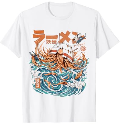 Great Ramen Kanagawa Japanische Nudeln Meeresfutter Kaiju Ramen T-Shirt