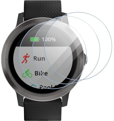 Buoluoioir 3 Pièce Protection Écran pour Garmin Vivoactive 3, Bubble Free 3D Couverture Totale, HD Flexible Doux TPU Protection écran Film Résistant aux Rayures pour Garmin Vivoactive 3