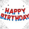 Yoazroan Happy Birthday Banner Buchstaben Luftballon Girlande Spider Superheld Geburtstagsdeko Kinder，Rot Und Blau Superhero Party ZubehöR FüR Jungen