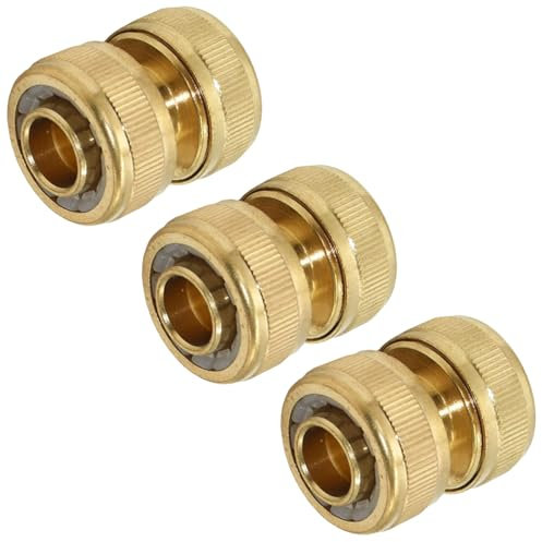 Dunnet Tools ONE 1/2 Brass Garden Hose Pipe Repair Connector Quick Easy Hose Connector for Damaged Hosepipe Quick Fix Extend Connector for 1/2 Inch Garden Hoses Pipe Connector
