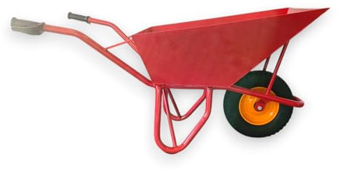Kelberg Schubkarre Steinsetzer 120L ROT 2,5mm Stahl Wanne Rad Luft Rad 6PR 400-8 ROT RAL 3020