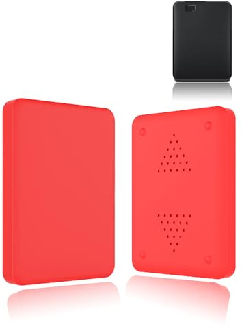 Custodia protettiva in silicone per hard disk portatile WD 2TB Elements, antipolvere, antiurto e delicata sulla pelle, colore: Rosso