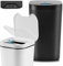 MINENICE 12L Badezimmer Sensor Mülleimer 2er Set, Automatik Touchless Mülleimer mit Smart Sensor Wasserdicht Elektrischer Mülleimer mit Deckel für Büro Badezimmer Küchen Schwarz & Weiß