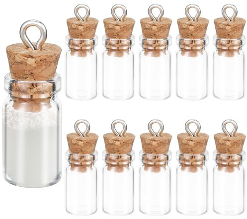 Larrel Mini Glass Bottle,16PCS Cork Stoppers Glasses Bottles Tiny Jars with Lids Small Glass Jars Bottles Romantic Decorations for Message Candy Wishing Bottle