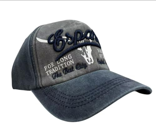 JYC CREATIVE Gorra de España, Regalo de España, Cup of Spain, para Hombre y Mujer, Gorra para el Sol, Gorra con Visera, Gorra para Regalo, (FR/ES, Letras, Talla única, Azul)