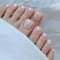 Stick on Toenails - 24pcs Short Square False Toenails - 12 Sizes Chrome White Pearl Fake Toe Nails with Glue - Reusable Full Cover Elegant Press on Toe Nails with Nail File & Nail Sticky Tabs