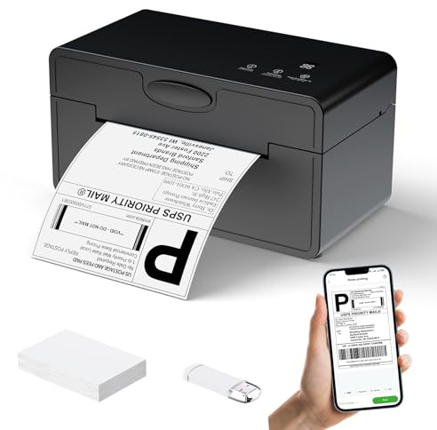 PeriPage Bluetooth Thermal Shipping Label Printer, Wireless 4x6 Shipping Label Printer for Shipping Packages, Support iPhone iPad Android Windows, Used for USPS DHL UPS