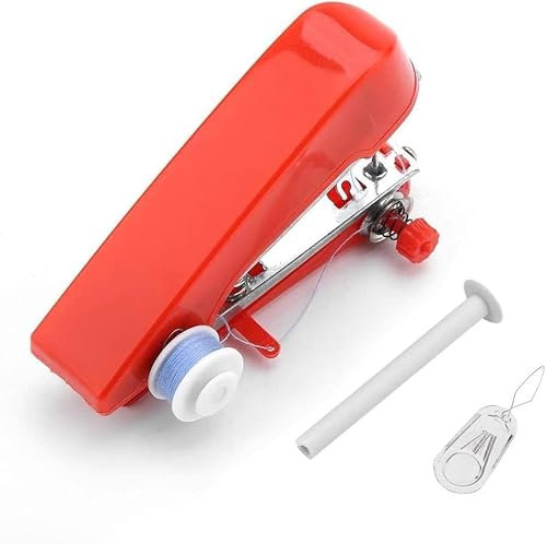 Machine a Coudre a Main Débutant Mini Machine a Coudre Portable,Machine a Coudre Enfant avec Accessoires de Couture pour Débutants,Maison,Voyage et Bricolage (Rouge)