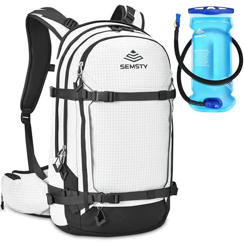 Semsty Ski and Snowboard Hydration Backpack - Cold-Weather Winter - 2L Water Reservoir and Insulated Harness