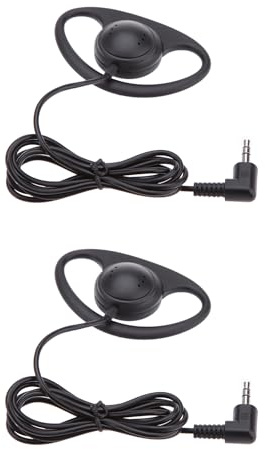 ACOGEDO Cuffia Monoauricolare con Auricolare Leggero a Forma di D Gancio Comodo Cuscino Morbido Lunga Durata Cuffia Mono da 3,5 Mm Telefono Portatile Tablet Chiamate VoIP (2PCS)