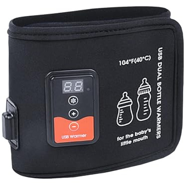 RNXRZANK Chauffe- Double Portatif avec Housse Isolante pour Réglage Facile de la Chaleur Connectivité USB Convient aux Parents en Déplacement