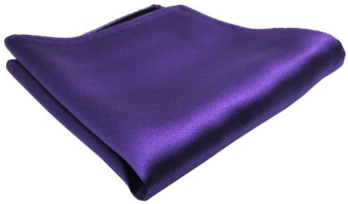 TigerTie gewebtes Designer Satin Seideneinstecktuch in lila-flieder Uni einfarbig - Pochette 30 x 30 cm - Einstecktuch 100% reine Seide