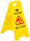 2 ps123-wet pieghevole segno sicurezza attenzione pavimento bagnato e lavori di pulizia in corso, giallo