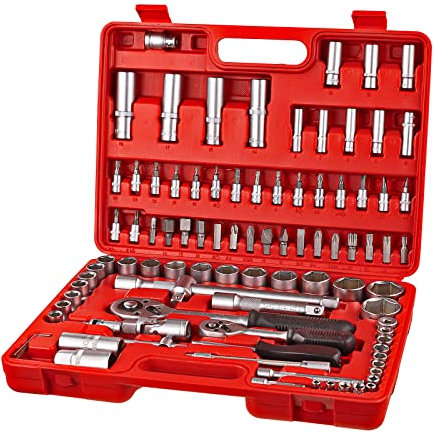 Steckschlüsselsatz Aufsteckschlüssel Steckschlüssel Stecknüsse Nüsse Bit Adapter Verlängerung Satz Set 1/2 94 - tlg