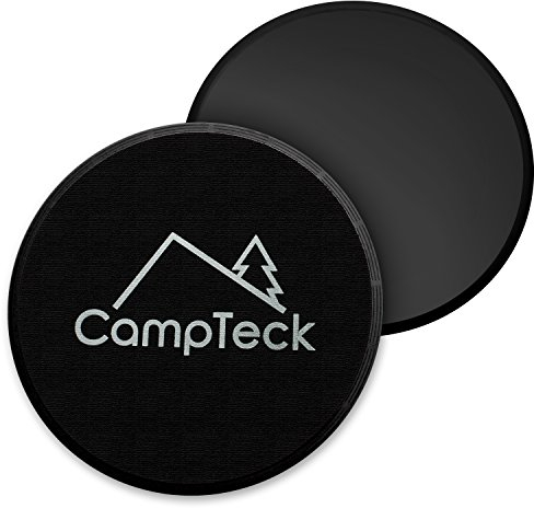 CampTeck U6574 Doppelseitig Core Sliders Gleitscheiben Fitness Gliding Discs fur Hause Training Bauch Workouts & Ganzkörpertraining - Einsatz auf Teppich oder Parkett - Schwarz - 2stk