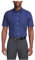 Van Heusen Men's Short Sleeve Dress Shirt Regular Fit Poplin Solid, Persian Blue, 17.5 Neck