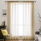 MIULEE 2er Set Voile Vorhang Transparente Gardine aus Voile Polyester Stangendurchzug Transparent Wohnzimmer Luftig Dekoschal für Schlafzimmer Hellbraun 245 x 140cm (H x B), Rod Pocket