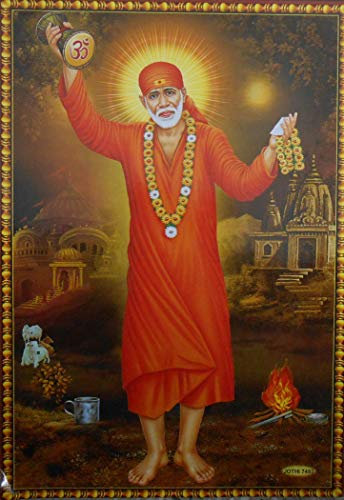 India Crafts Shirdi Sai Baba Poster Sabka Maalik Ek / Hindu-Gott – Nachdruck auf Papier (ungerahmt: Größe 25,4 x 40,6 cm)