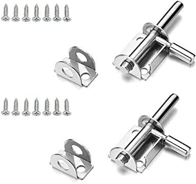 HERKINDNESS Chiavistello in Acciaio Inossidabile, 2 Pezzi Chiavistello Porta Piccole, Chiavistello Scorrevole da 5 CM X 3 CM, Catenaccio per Porta Piccolo e Squisito, Per Porte o Camere, Mobili