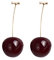 LOOGI Kirsche Ohrringe - Rote Tropfen 3D Obst Baumeln Schmuck Geschenk für Frauen Mädchen - Dunkelrot