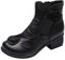 Donna Chelsea Pioggia Stivali Bassi Lavoro Giardino Stivaletti Antiscivolo Ankle Boots Fiori cuciti a Mano (38 EU,1- Nero)