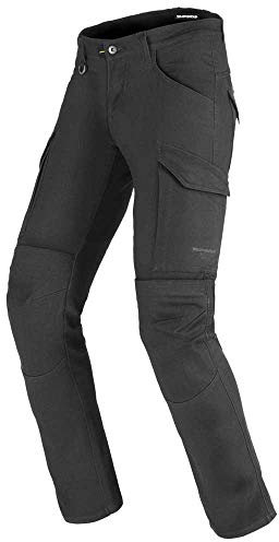 SPIDI, Pathfinder Cargo - Pantalón de Moto para Hombre, Color Antracita, Talla 36, con Rodilleras Warrior, Ajustadas, elásticas, Resistentes, Gris, Talla única