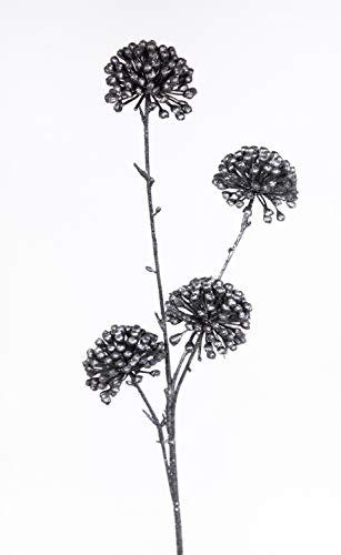 Seidenblumen Roß Hederazweig 58cm alt-Silber DP künstlicher Zweig Kunstzweig künstlicher Efeuzweig Hedera