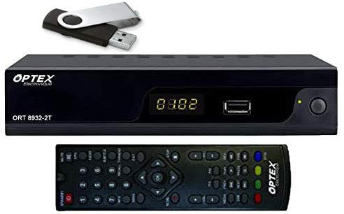 Pack OPTEX 8932 2T TNT HD Double Tuner + Disque Dur Externe (CLÉS USB 16G) - Garanti 2 Ans avec ECHANGE Standard Offert