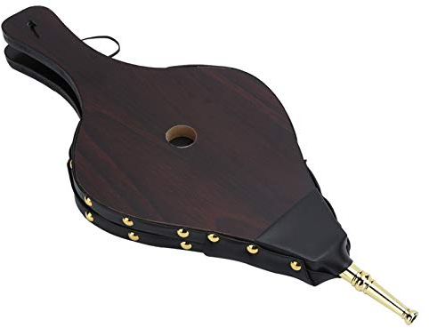 Jenngaoo Holzkaminbalg, 19'' x 8'' großes Leder Feuerbalg Luftgebläse mit hängendem Riemen zum Kochen im Freien Camping BBQ Kamin Holzofen